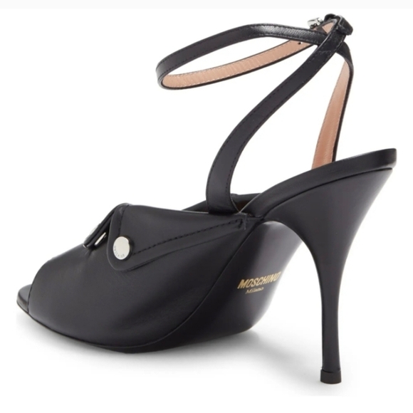 MOSCHINO Biker Motif Ankle Strap Heel - Picture 2 of 7